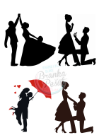 Jestive slike za mladenačke torte- siluete